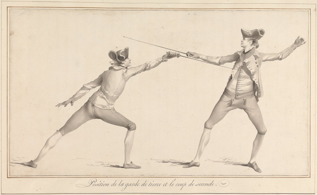 Placering av Garde de Tierce och Coup de Seconde av James Gwin