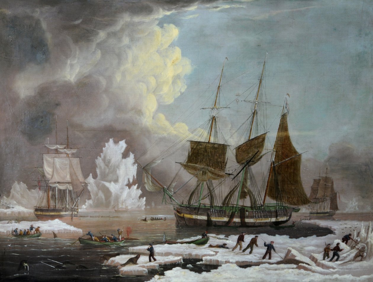 Hull Whaler, "Harmony" (olja på duk) av James H. Wheldon