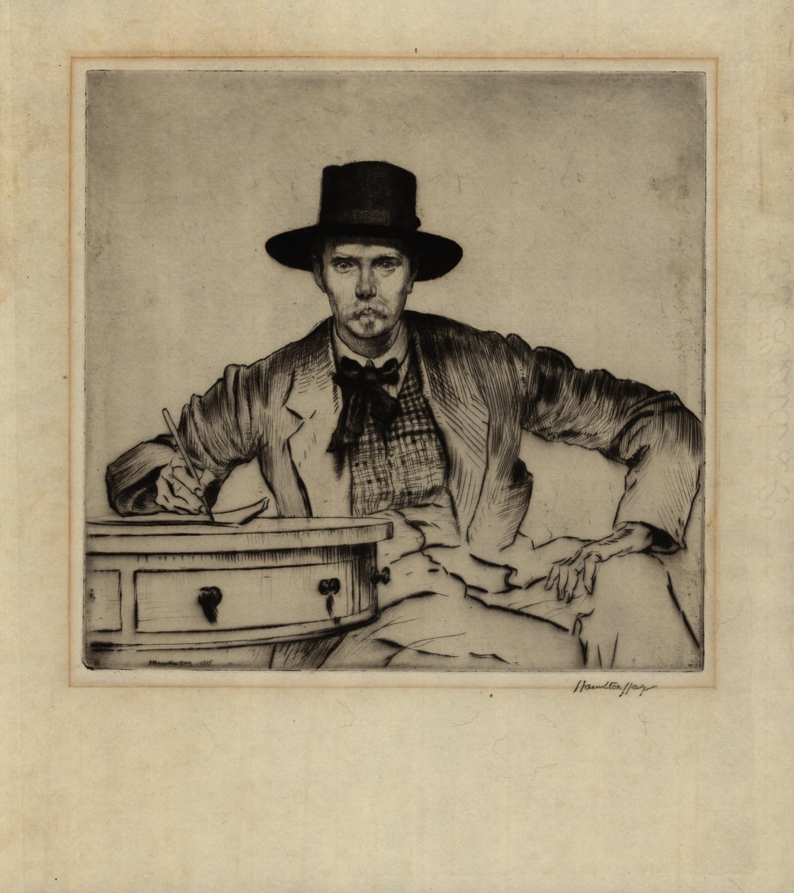 Porträtt av gravören J. Hamilton Hay, 1915 (torrnålsetsning) av James Hamilton Hay
