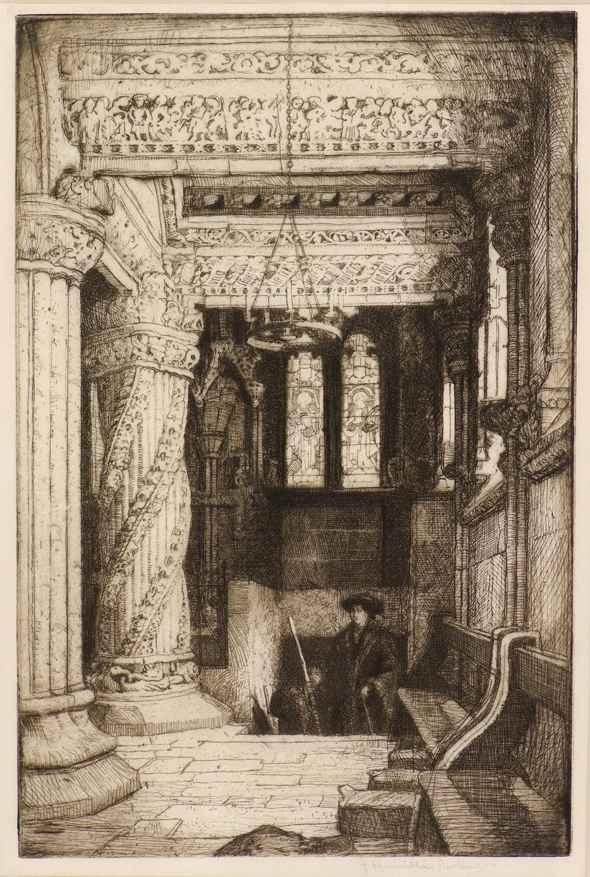 Prentice Pillar, Rosslyn Chapel (etsning) av James Hamilton Mackenzie