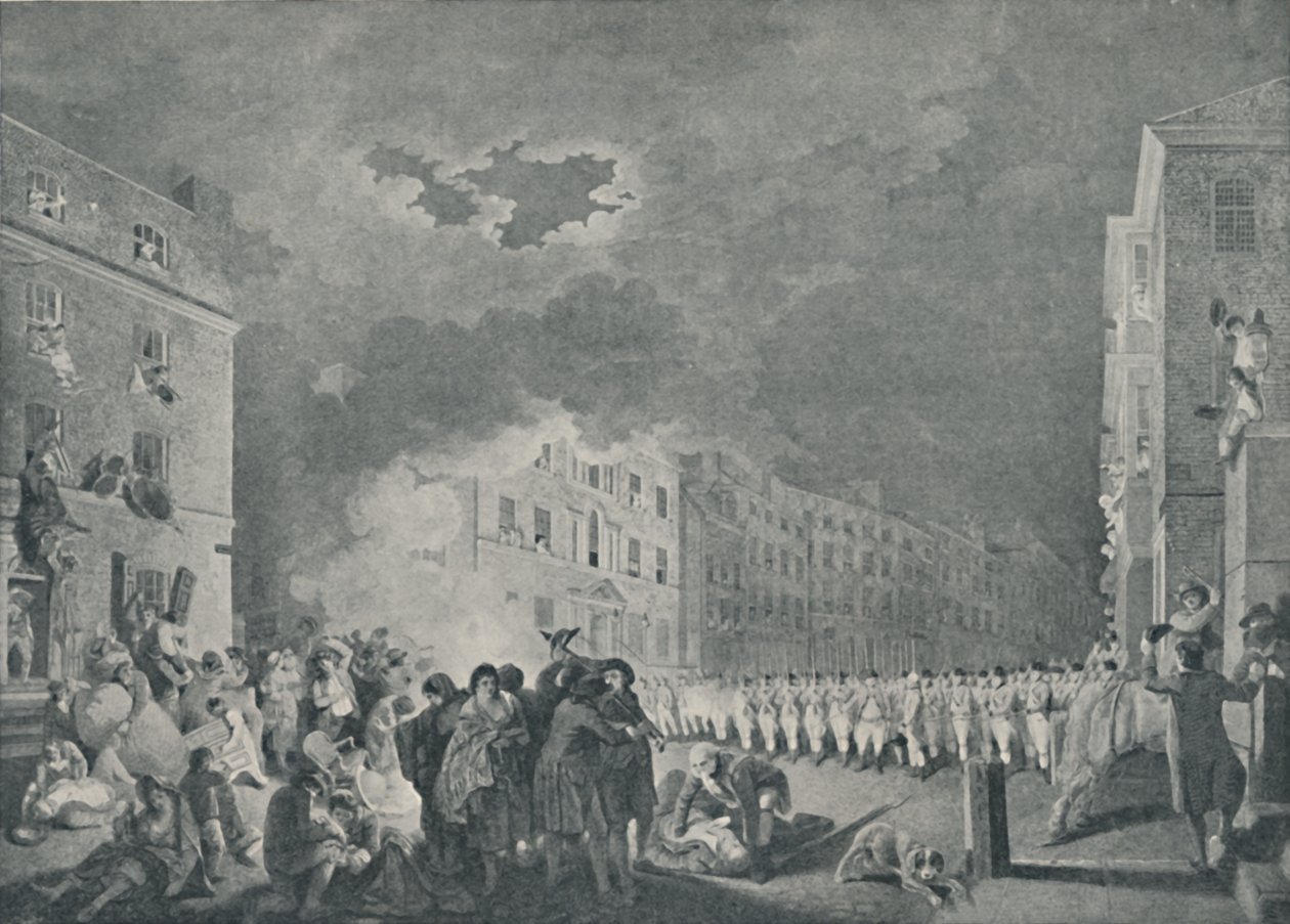 The Riot in Broad Street, 7 juni 1780, 1920 av James Heath