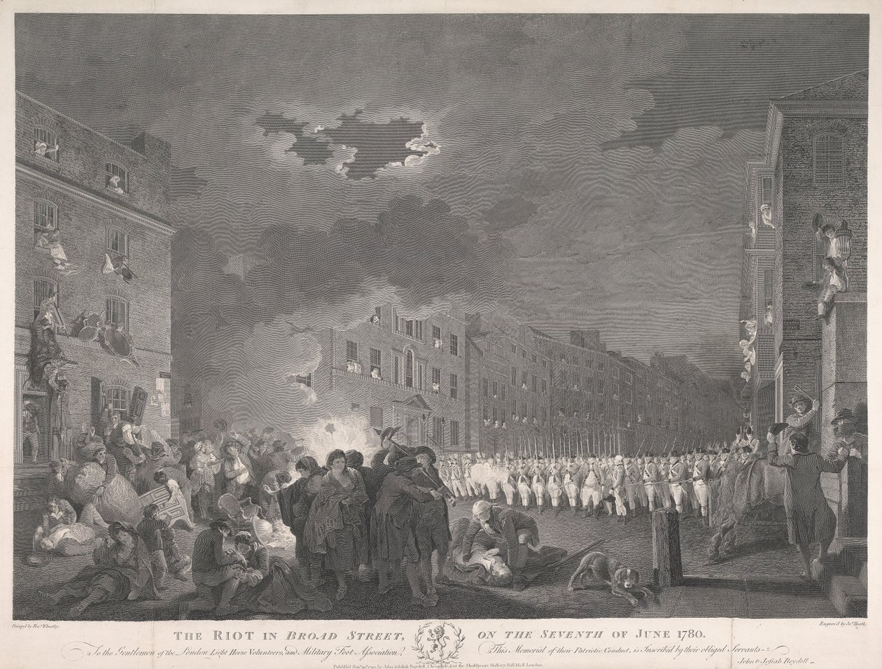 Upploppet på Broad Street den 7 juni 1780 av James Heath
