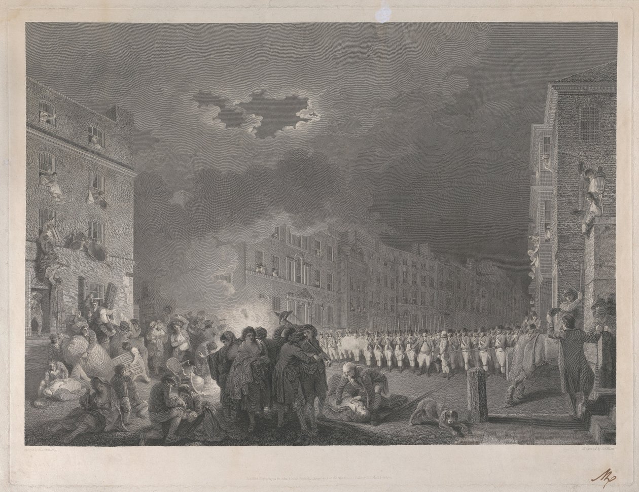 Kravallerna på Broad Street den sjunde juni 1780 av James Heath