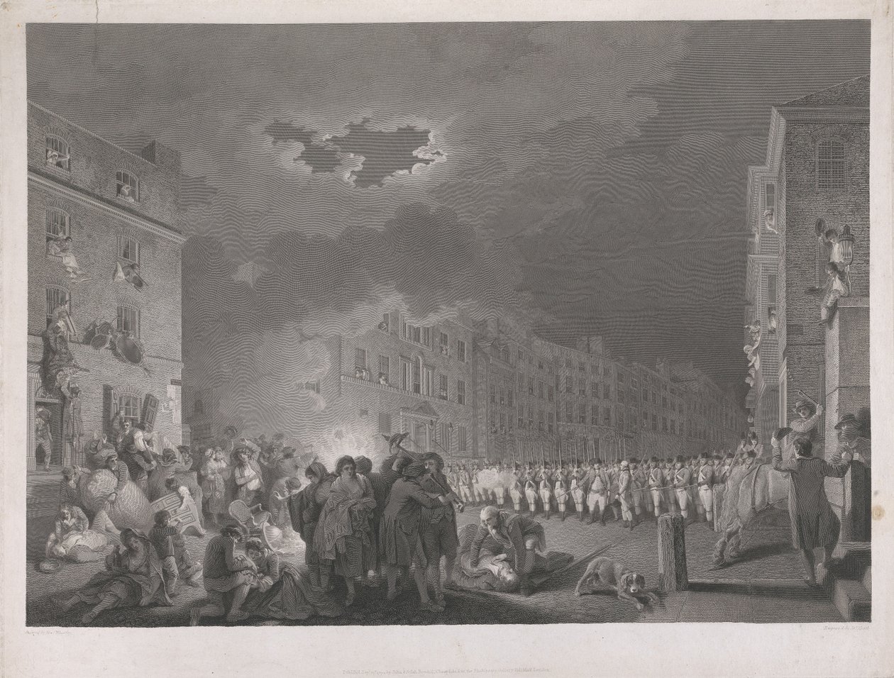 Kravallerna på Broad Street den sjunde juni 1780 av James Heath