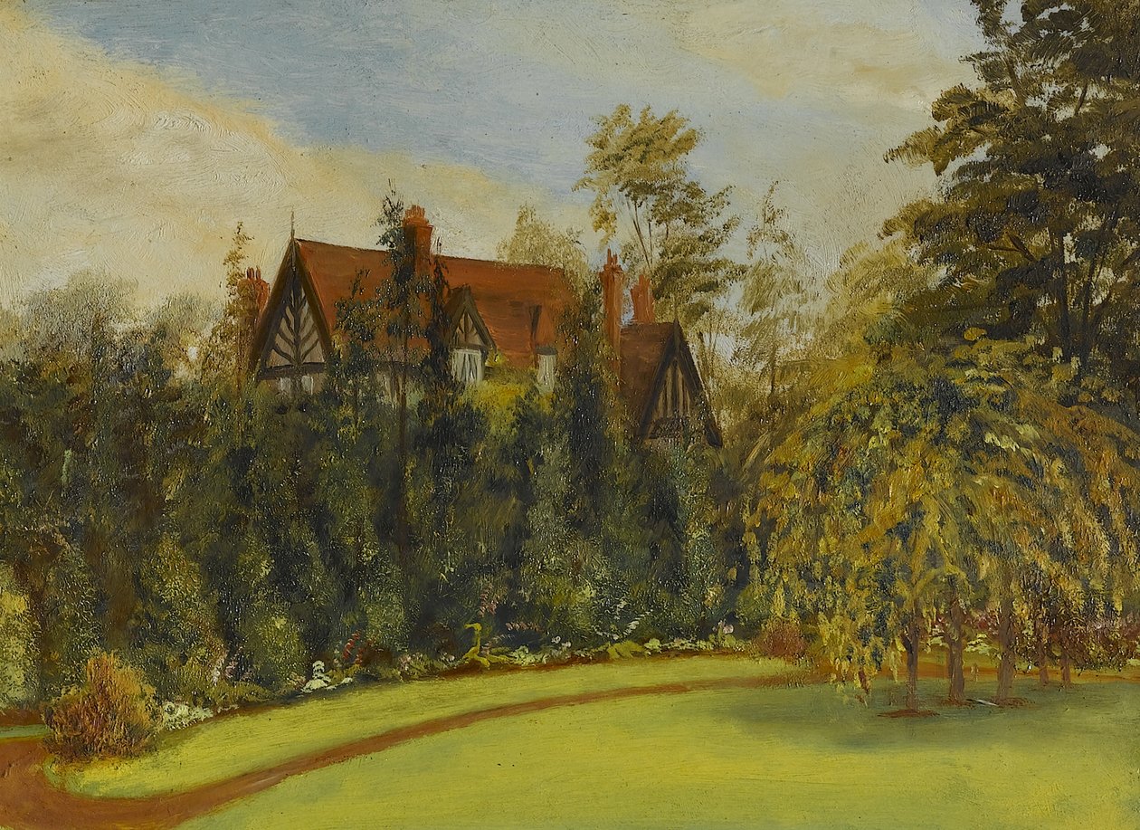 Broadwater from the Garden, början av 1900-talet (olja på pannå) av James Henry Bambrick