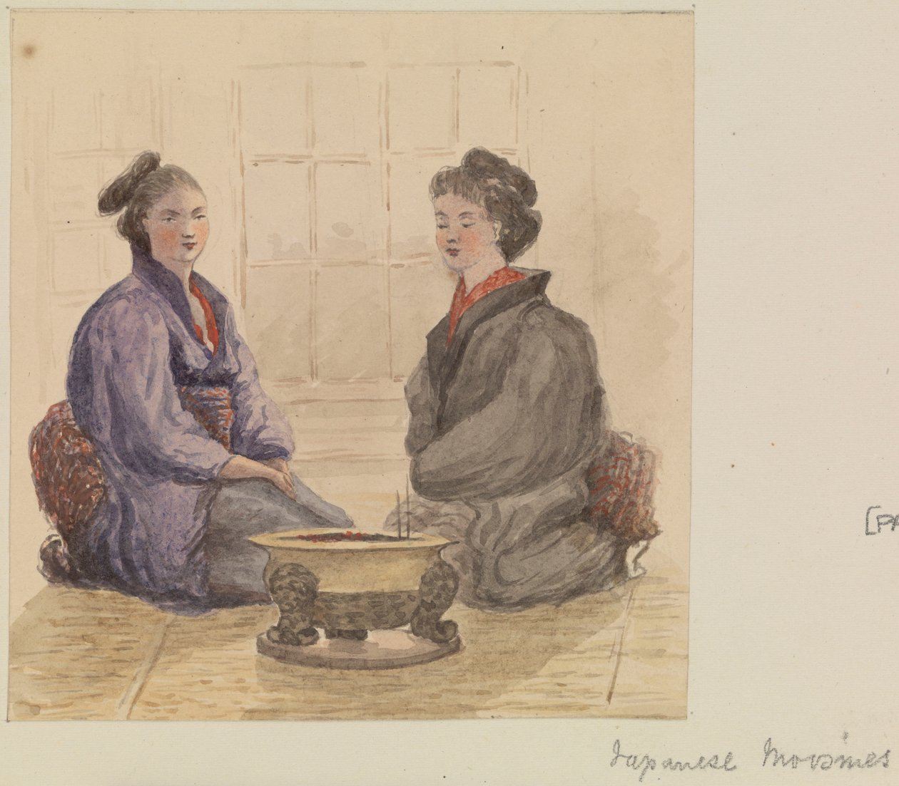 Japanska "moosmes", ca 1868 (akvarell) av James Henry Butt