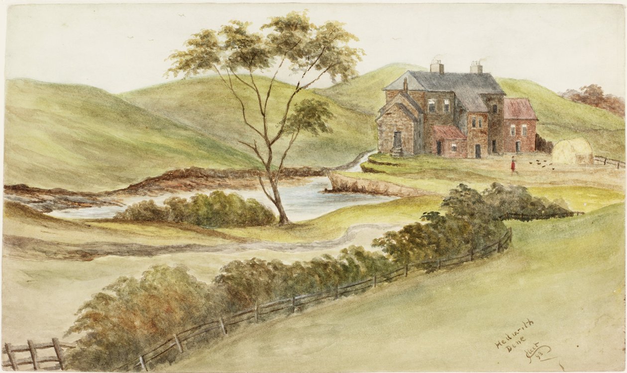 Hedworth Dene (akvarell och färg och bläck på papper) av James Henry Cleet