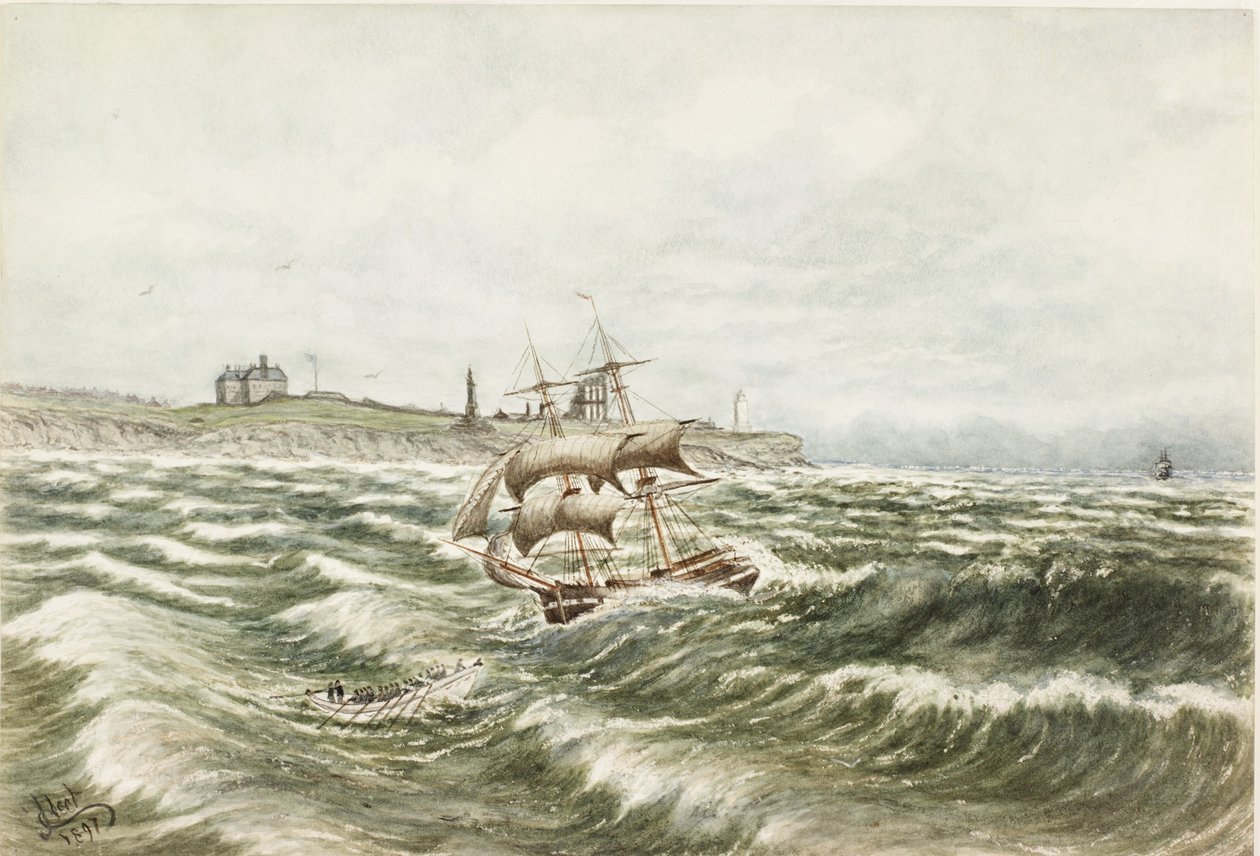 Rescue off Tynemouth (akvarell och kroppsfärg på papper) av James Henry Cleet