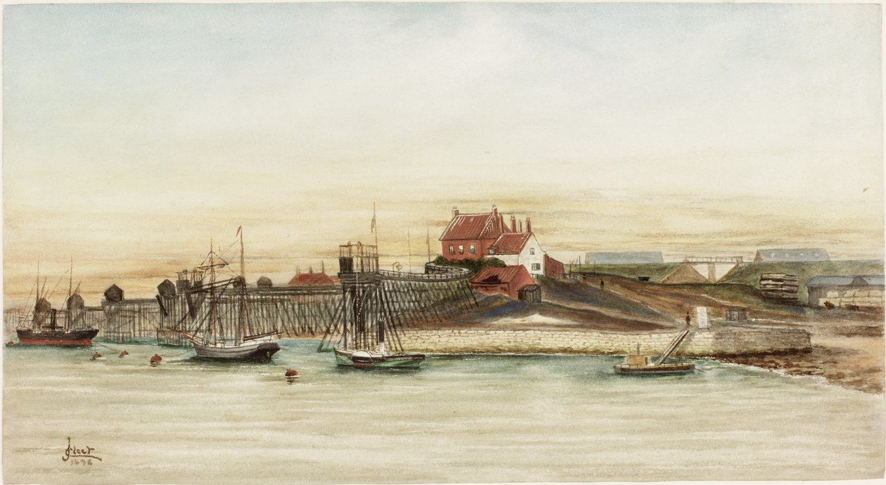 Whitehill Point on the Tyne (akvarell och kroppsfärg på papper) av James Henry Cleet