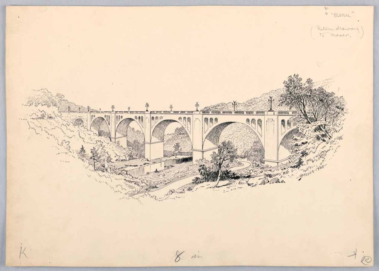 A Bridge, design för Washington Board of Trade Dinner, 13 maj 1908 av James Henry Moser