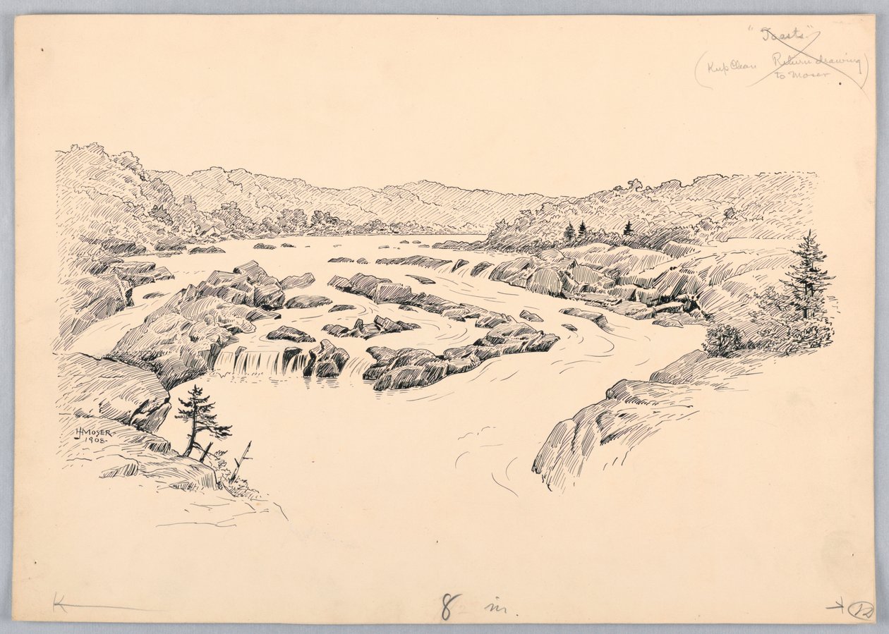 River Rapids, design för Washington Board of Trade Dinner, 13 maj 1908 av James Henry Moser