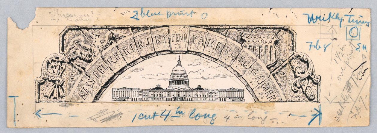 U.S. Capitol Building, under en båge av de tretton staterna av James Henry Moser