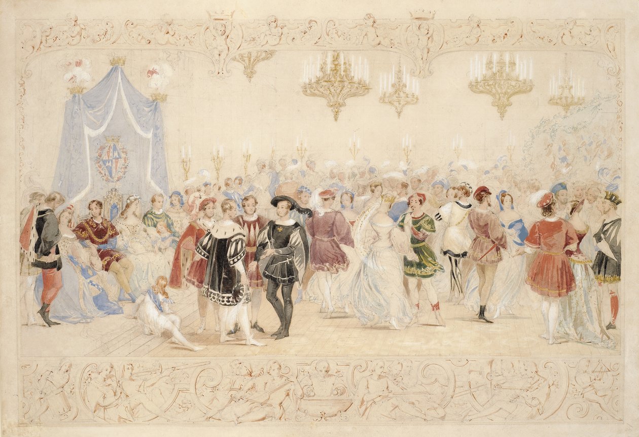 The Ball (blyerts, wc och bodycolour på papper) av James Henry Nixon