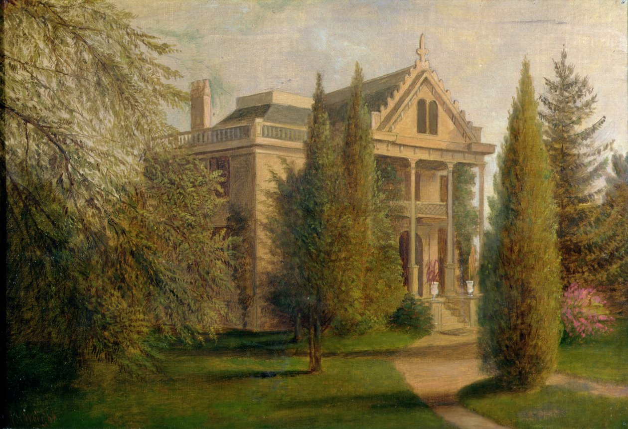 Vy över Dungan Manor House, Staten Island, 1876 av James Henry Wright