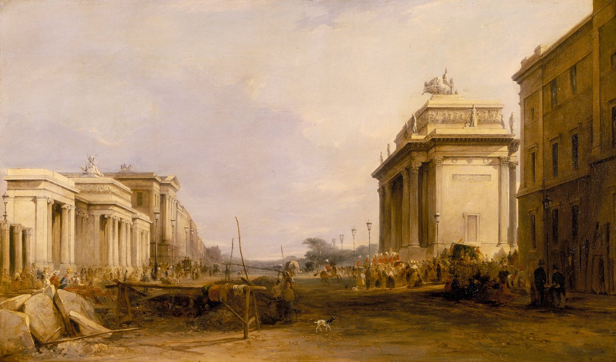 "Hyde Park Corner and Constitution Arch", c1833 av James Holland