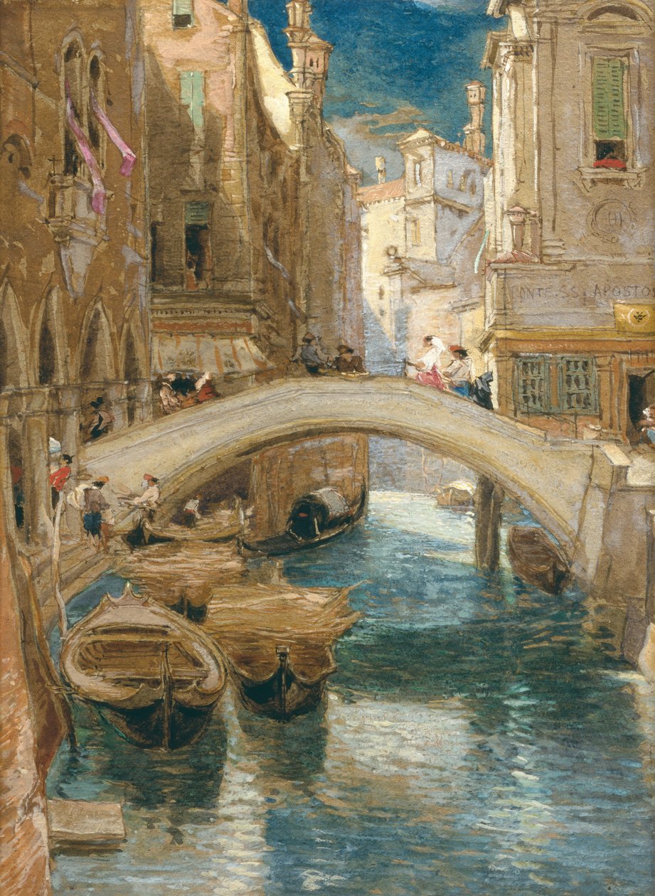 Ponte Santi Apostoli, Venedig (penna, penna och bläck) av James Holland