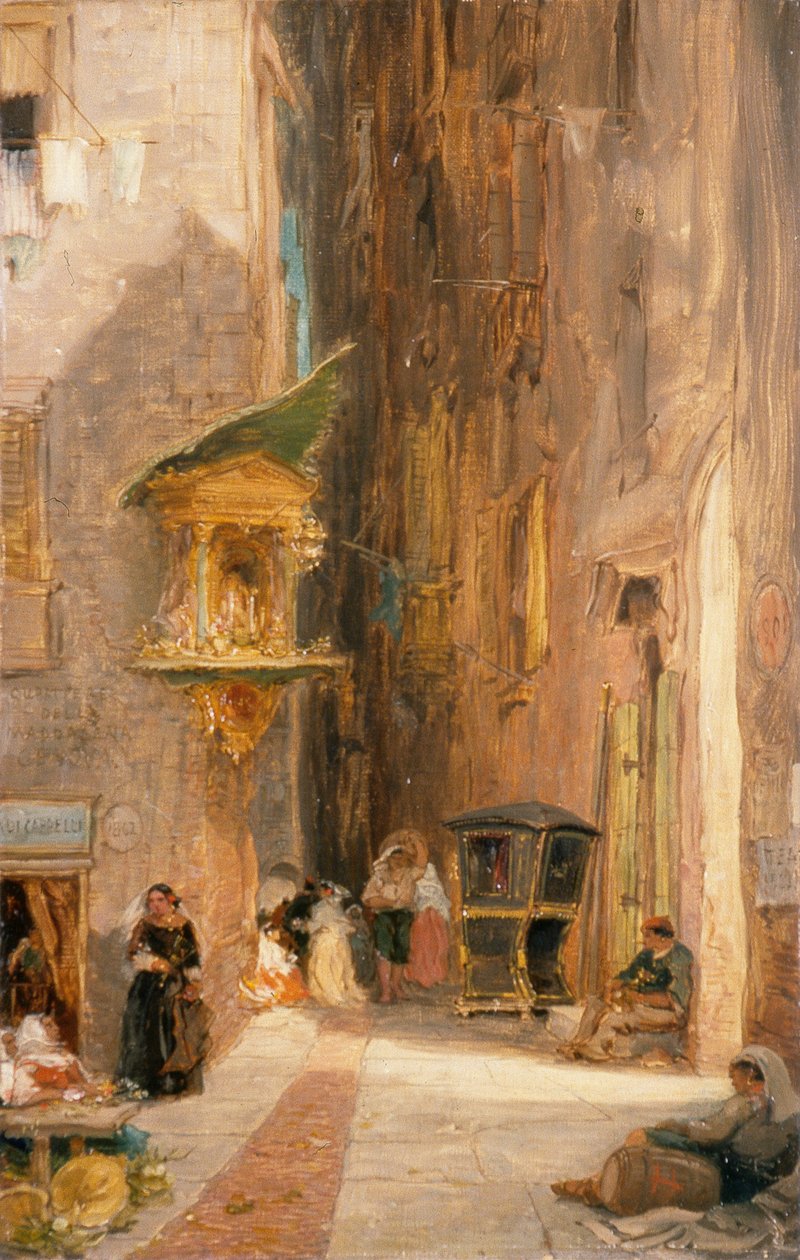 Gata i Genua (olja på duk) av James Holland