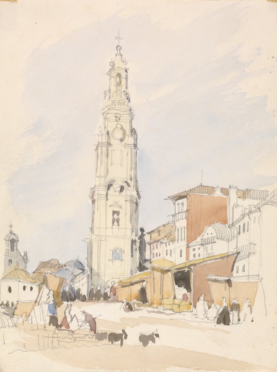 The Tower of the Clergy, Porto (wc över grafit på papper) av James Holland