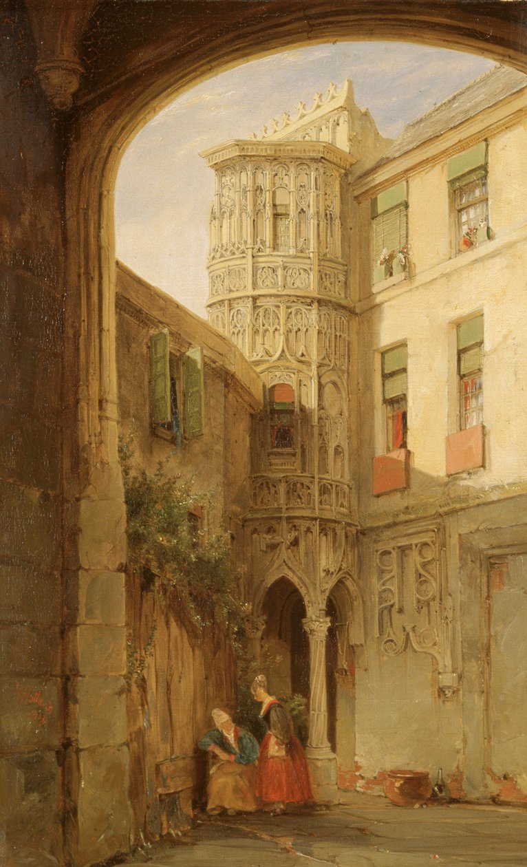 "Resterna av Palatset Philippe le Bel", 1835 av James Holland