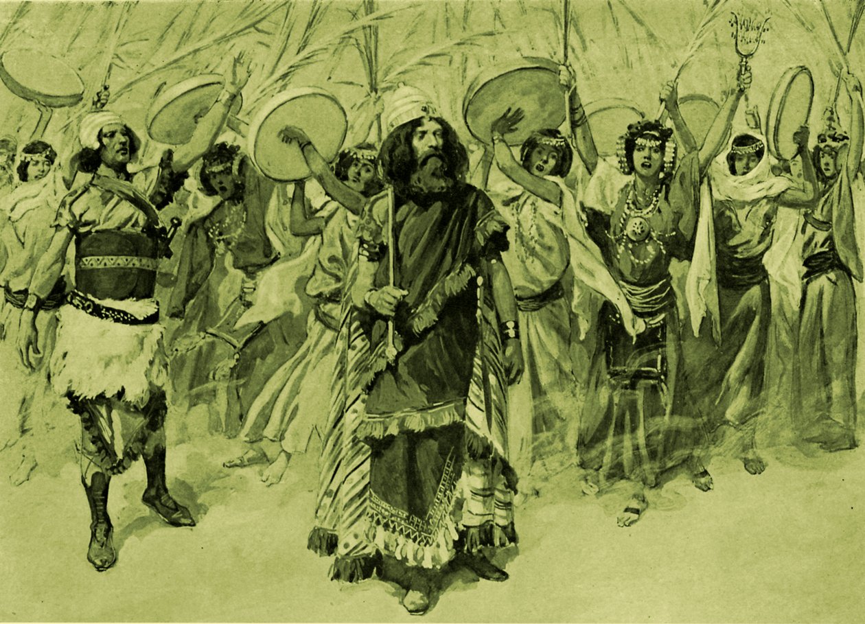 Festligheter till Davids ära, av Tissot -Bibel av James Jacques Joseph (after) Tissot