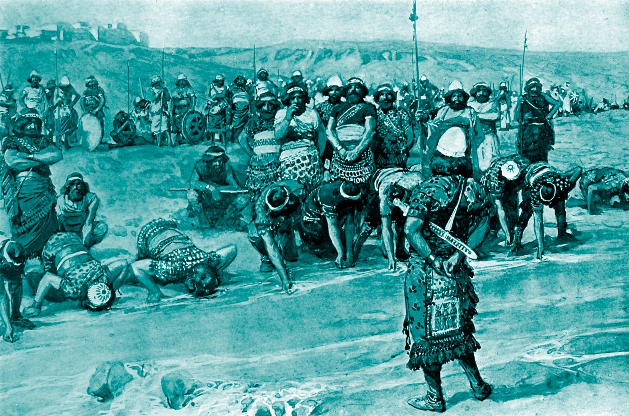 Gideon väljer de trehundra av Tissot -Bibeln av James Jacques Joseph (after) Tissot