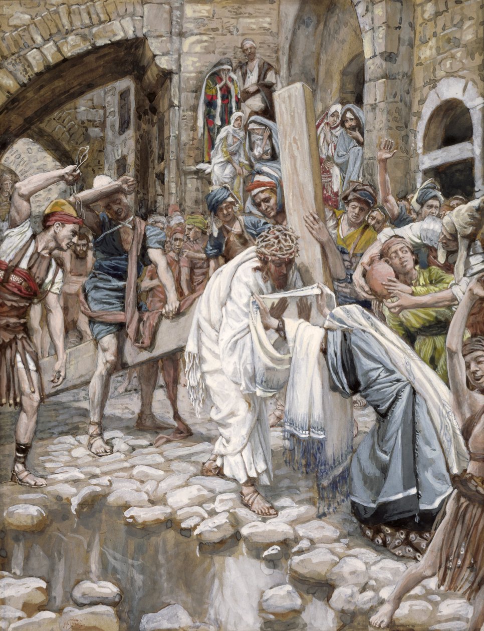 A Holy Woman Wipes the Face of Jesu, illustration till The Life of Christ, c.1886-94 (wc & gouache på kartong) av James Jacques Joseph Tissot