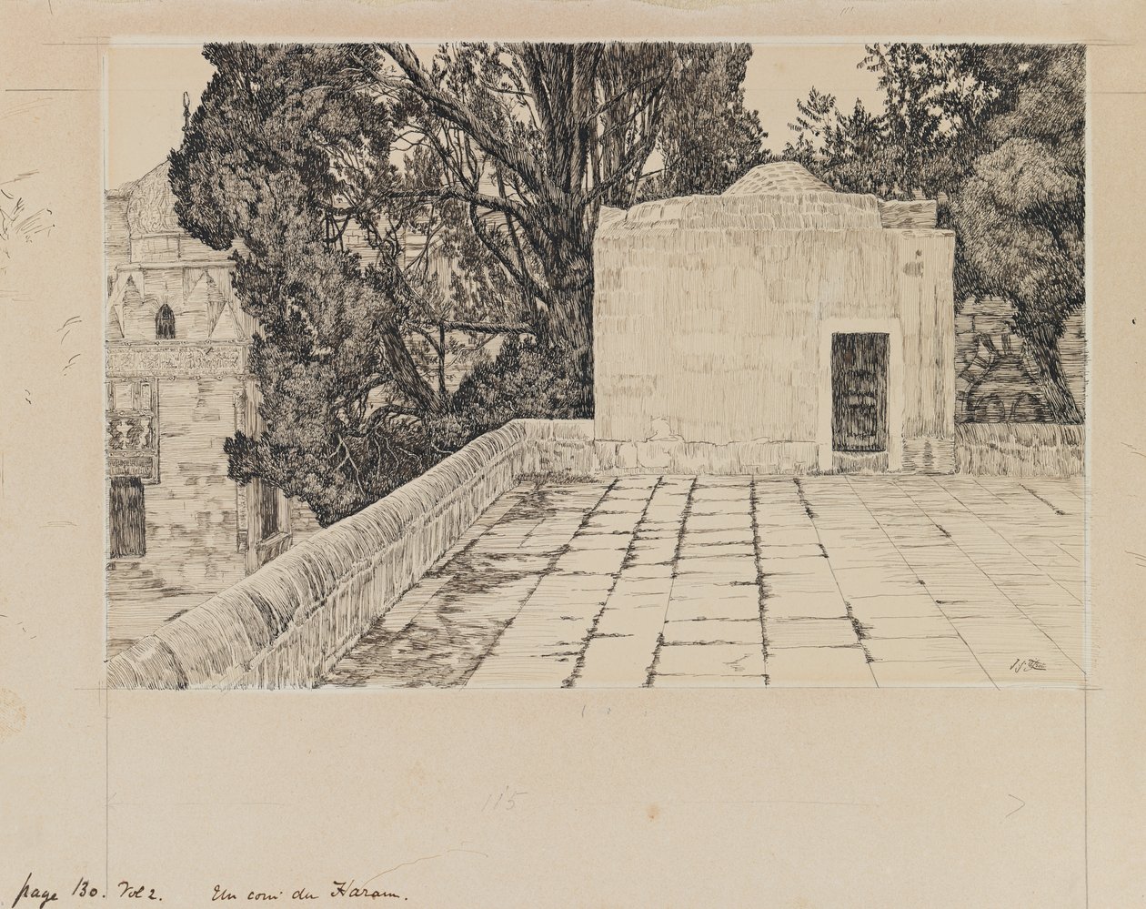 Ett hörn av Haram, illustration från Vår Herre Jesu Kristi liv (bläck & grafit på kartong) av James Jacques Joseph Tissot