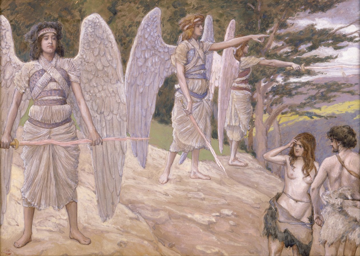 Adam och Eva fördrivna från paradiset, 1896-1902 av James Jacques Joseph Tissot
