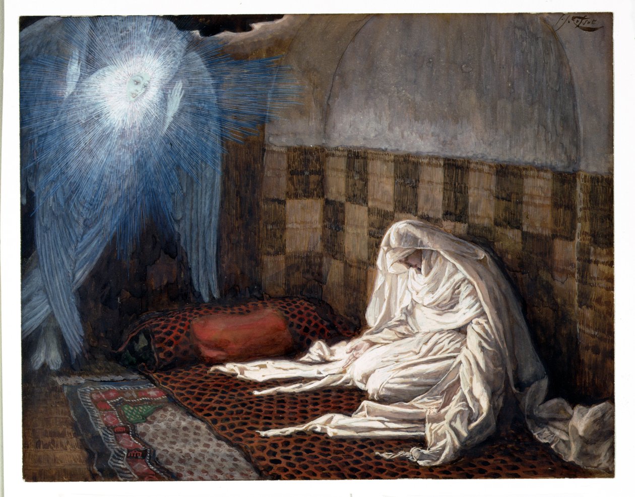 Annunciation, illustration för The Life of Christ, c.1886-96 (gouache på kartong) av James Jacques Joseph Tissot