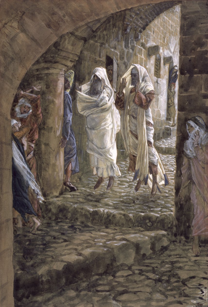 Apparitions of the Dead på Jerusalems gator, illustration till The Life of Christ, c.1886-94 (wc & gouache på kartong) av James Jacques Joseph Tissot