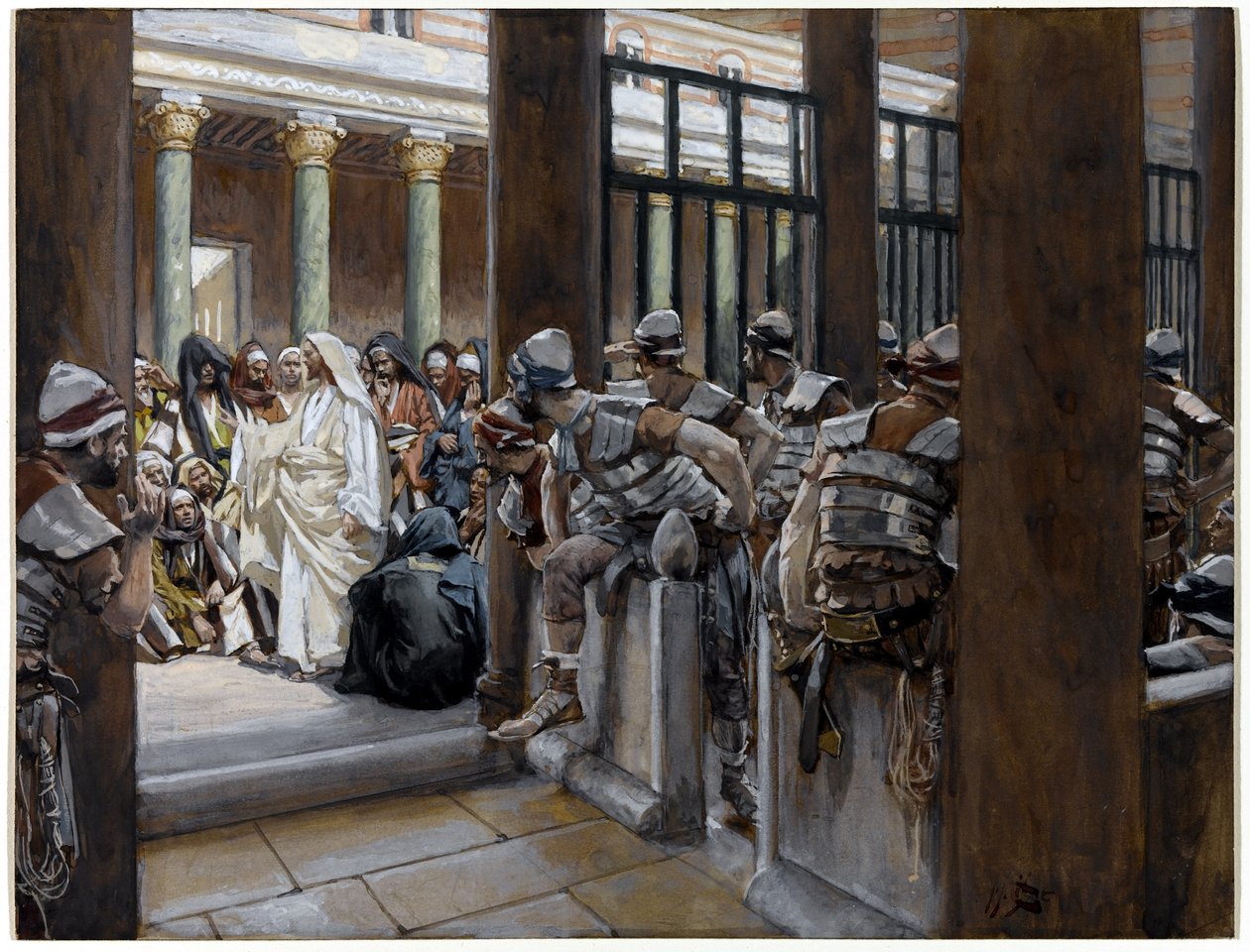 But No Man Laid Hands on Him, illustration till The Life of Christ, c.1884-96 (wc & gouache på kartong) av James Jacques Joseph Tissot