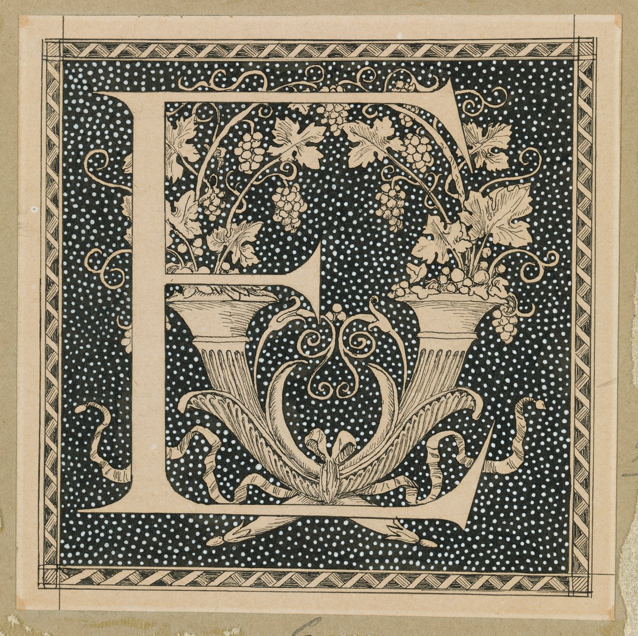 Stor bokstav E, illustration från Vår Herre Jesu Kristi liv (bläck på papper) av James Jacques Joseph Tissot