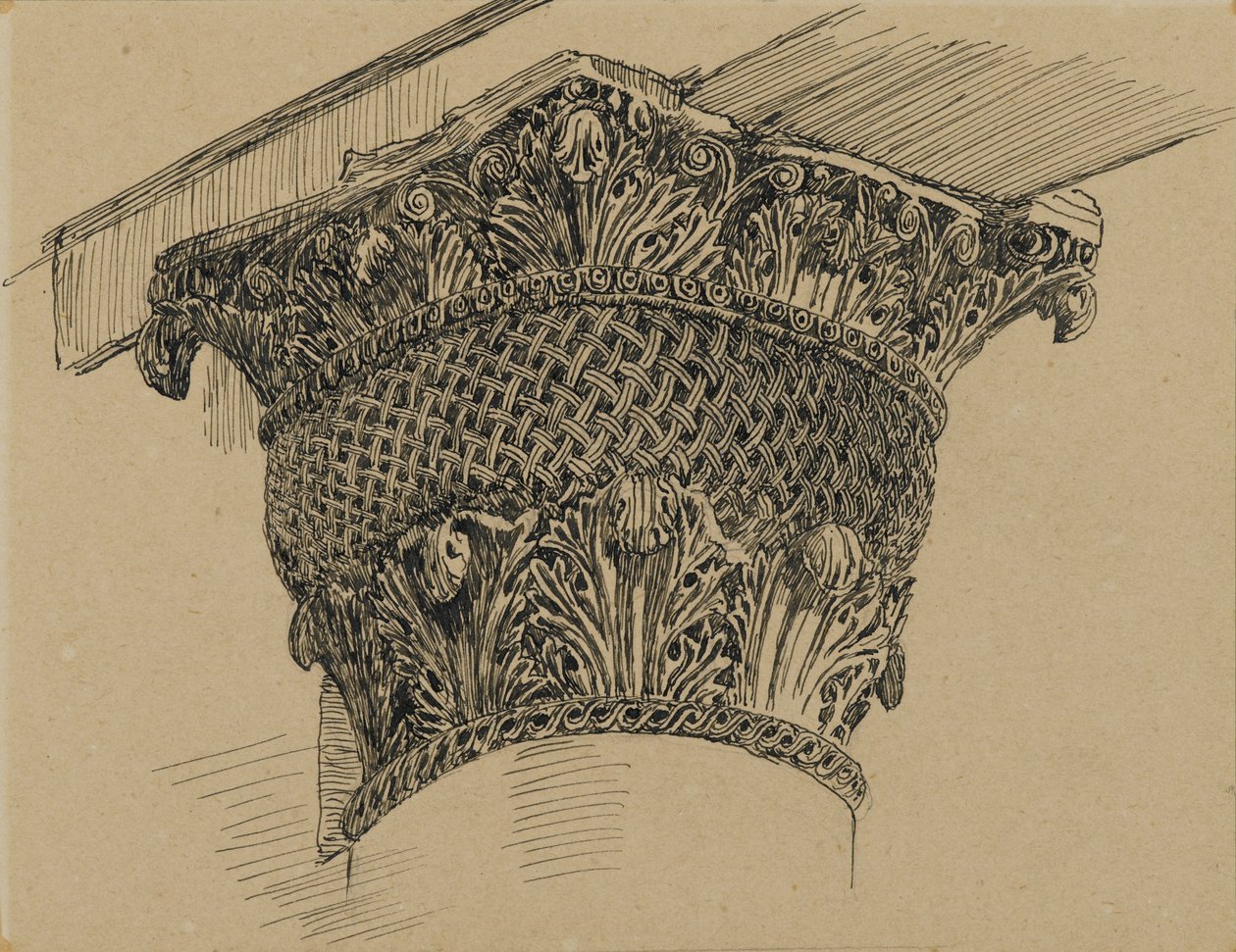 Kapital från moskén i El-Aksa, illustration från Vår Herre Jesu Kristi liv, 1886-94 (penna och bläck på papper monterad ombord) av James Jacques Joseph Tissot