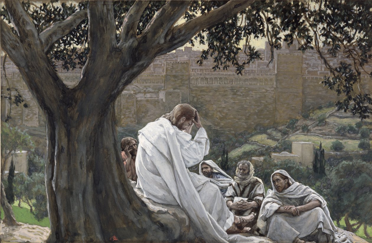 Kristus förutsäger templets förstörelse, illustration till The Life of Christ, c.1886-94 (wc & gouache på kartong) av James Jacques Joseph Tissot