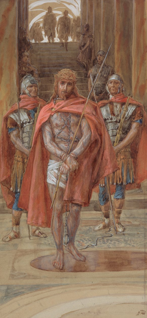 Christ Leaves the Judgement Hall, illustration till The Life of Christ, c.1886-94 (wc & gouache på kartong) av James Jacques Joseph Tissot