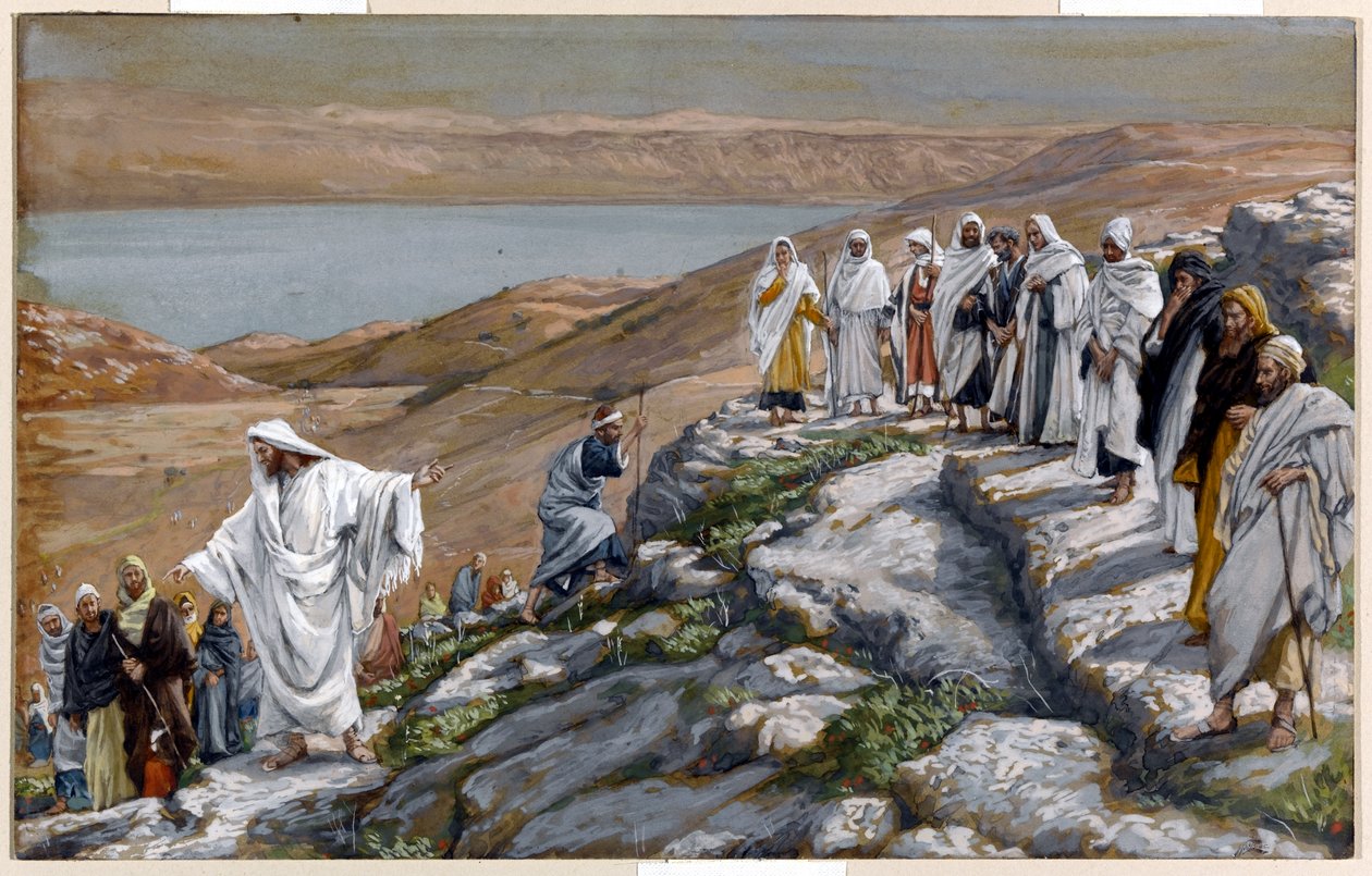Kristus sänder ut de sjuttio lärjungarna, två och två, illustration till The Life of Christ, c.1884-96 (wc & gouache på kartong) av James Jacques Joseph Tissot
