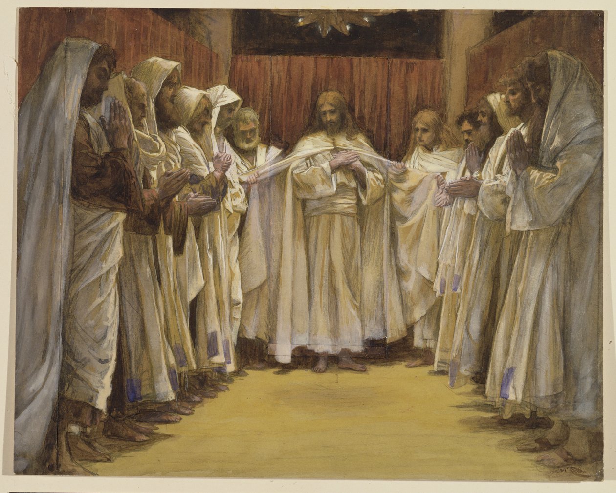 Kristus med de tolv apostlarna, illustration till The Life of Christ, ca 1886-96 (gouache på kartong) av James Jacques Joseph Tissot
