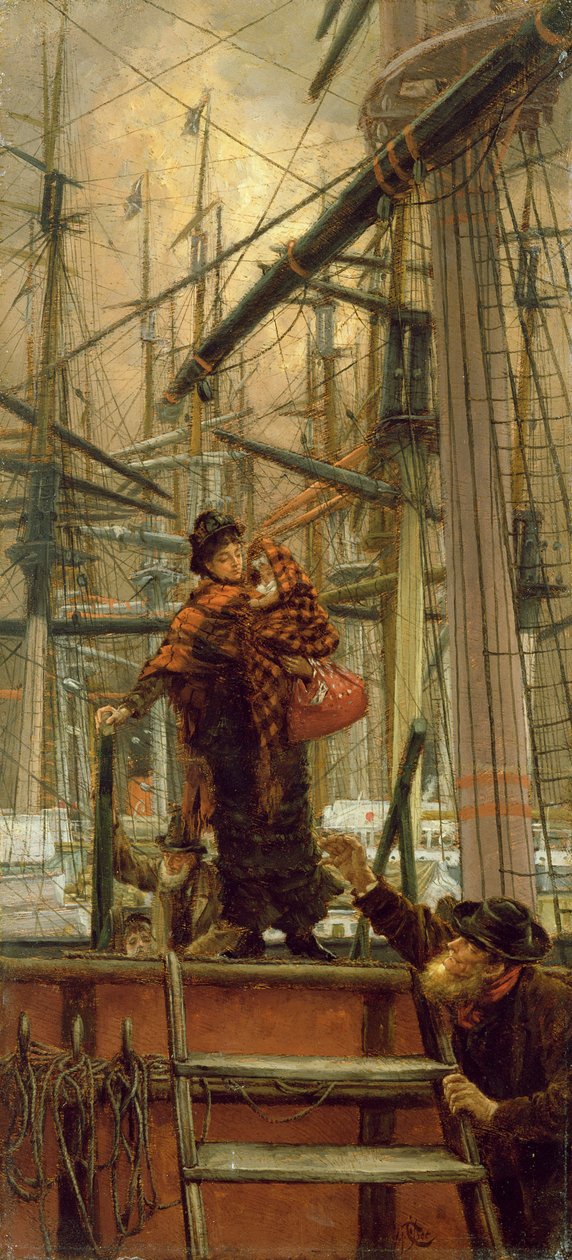 Emigranter, ca 1879 (olja på papper på panel) av James Jacques Joseph Tissot