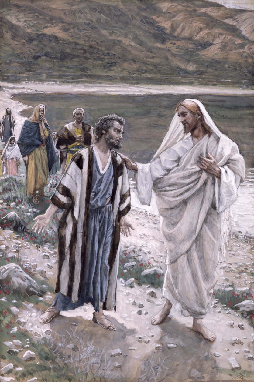 Feed My Lambs, illustration till The Life of Christ, c.1884-96 (wc & gouache på kartong) av James Jacques Joseph Tissot
