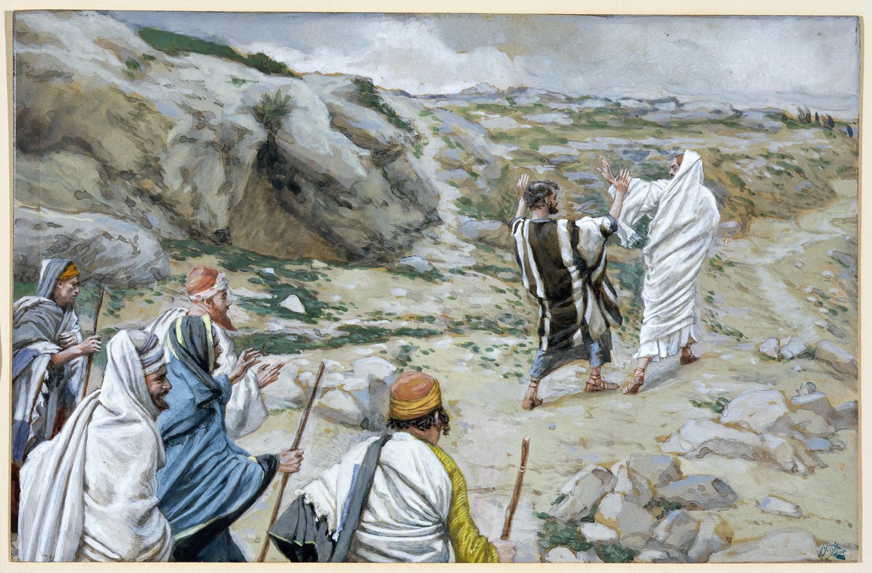 Get Thee Behind Me, Satan, illustration till The Life of Christ, c.1886-94 (wc & gouache på kartong) av James Jacques Joseph Tissot
