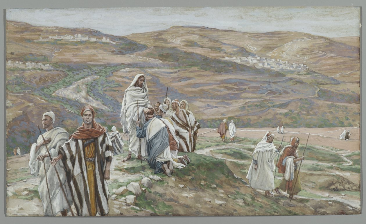 Han sände ut dem två och två, illustration från Vår Herre Jesu Kristi liv, 1886-96 (wc över grafit på papper) av James Jacques Joseph Tissot