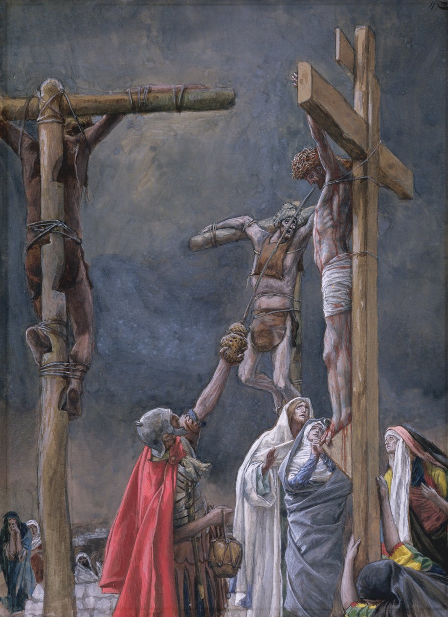 Jag törstar. The Vinegar Given to Jesus, illustration till The Life of Christ, c.1884-96 (wc & gouache på kartong) av James Jacques Joseph Tissot