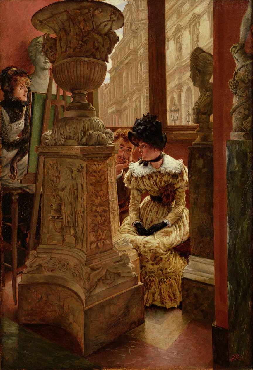 I Louvren (LEsthetique), 1883-5 av James Jacques Joseph Tissot