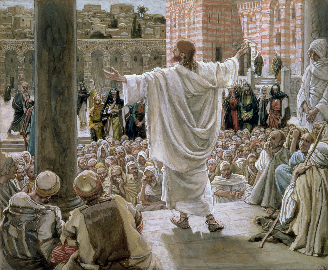 Jerusalem, Jerusalem, illustration till The Life of Christ, c.1886-96 (gouache på kartong) av James Jacques Joseph Tissot
