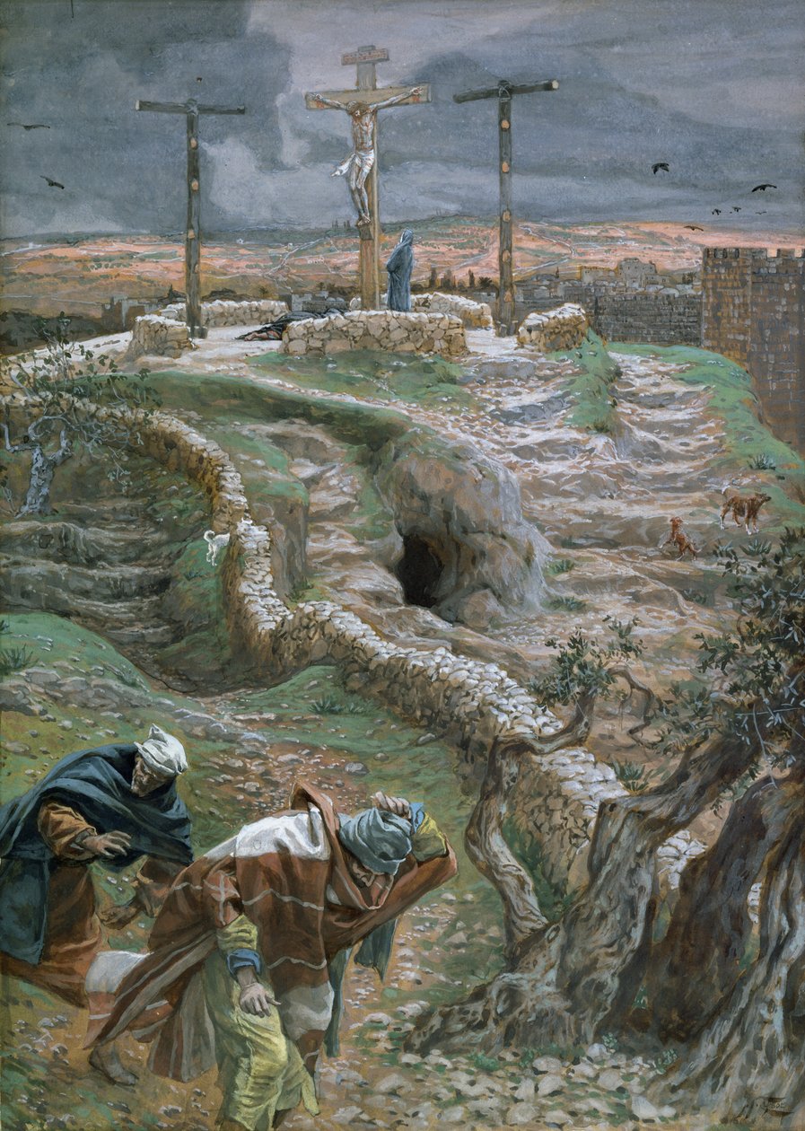 Jesus Alone on the Cross, illustration till The Life of Christ, c.1884-96 (wc & gouache på kartong) av James Jacques Joseph Tissot