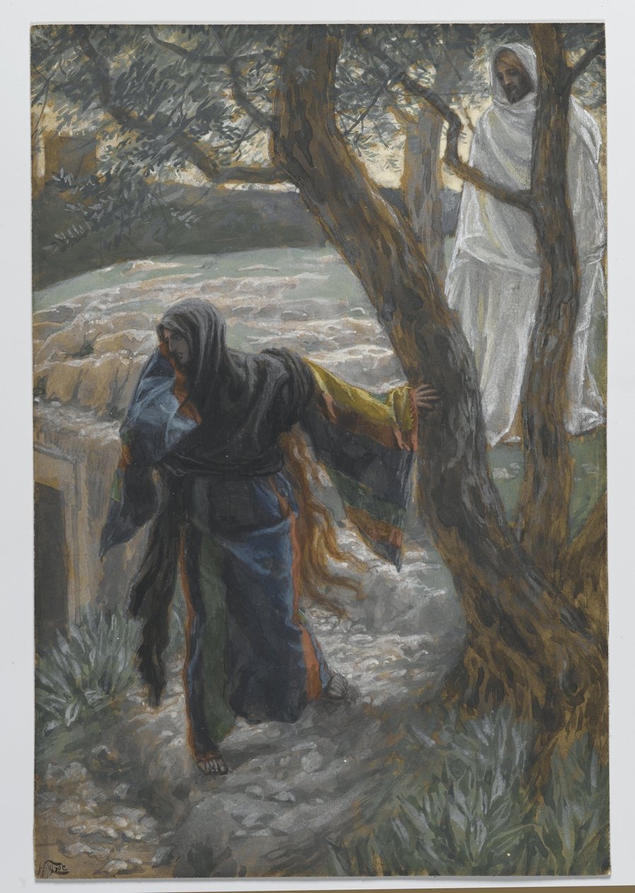 Jesus visar sig för Maria Magdalena, illustration från Vår Herre Jesu Kristi liv, 1886-94 (wc över grafit på papper) av James Jacques Joseph Tissot
