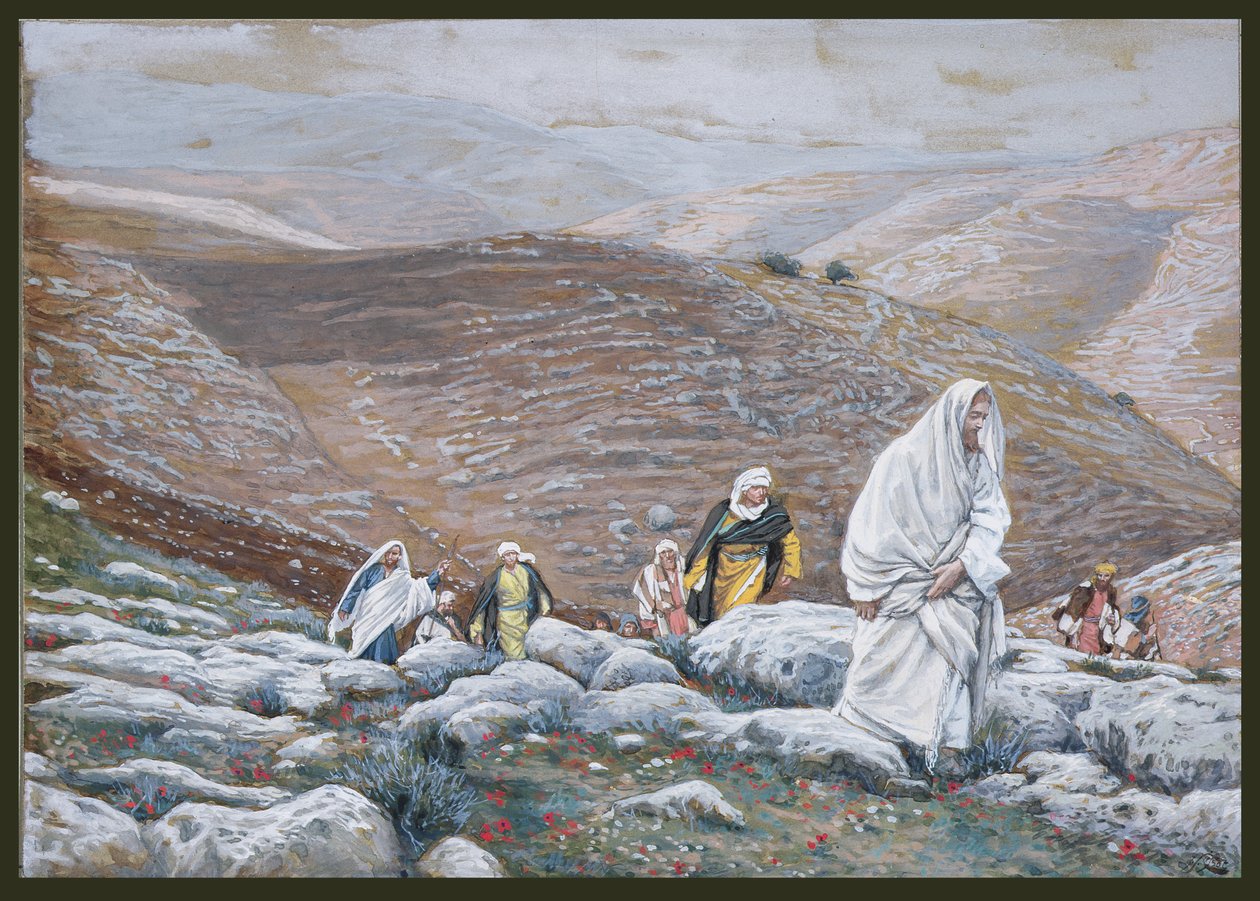 Jesus Goes Up into Jerusalem, illustration till The Life of Christ, c.1886-94 (wc & gouache på kartong) av James Jacques Joseph Tissot
