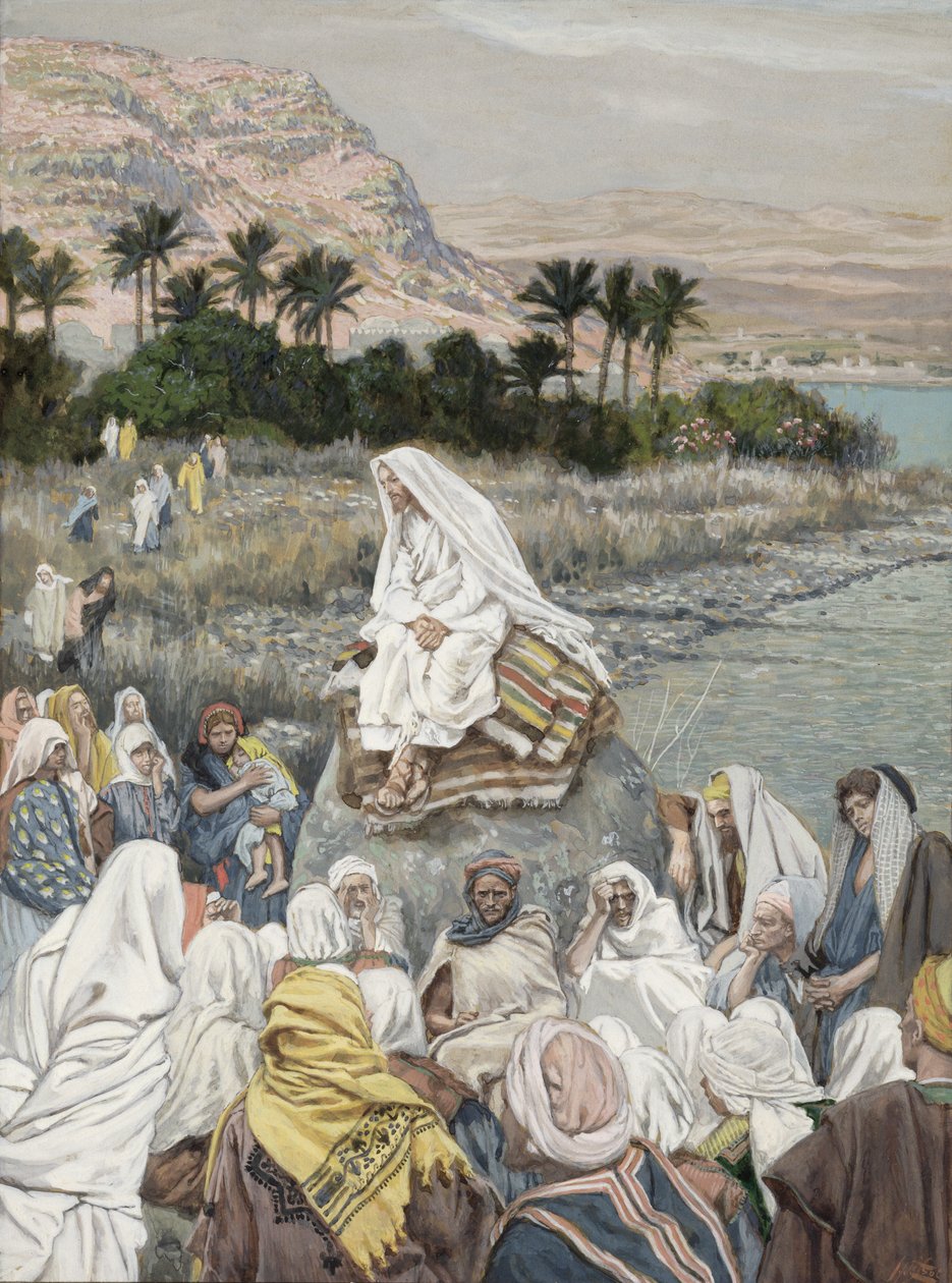 Jesus Preaching by the Seashore, illustration till The Life of Christ, c.1886-96 av James Jacques Joseph Tissot