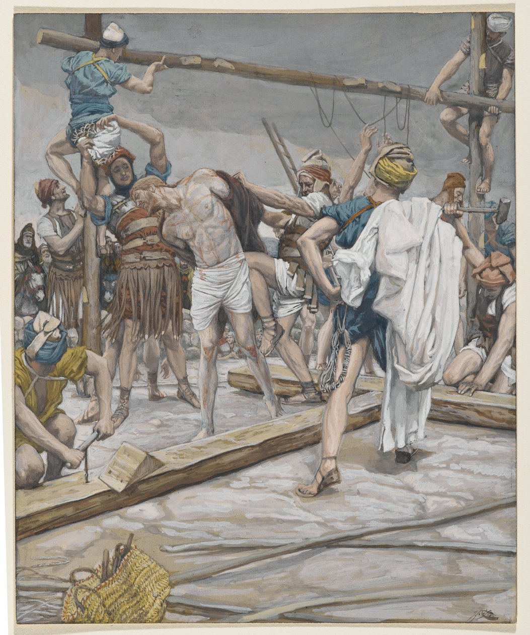 Jesus klädd av sig, illustration från Vår Herre Jesu Kristi liv, 1886-94 (wc över grafit på papper) av James Jacques Joseph Tissot