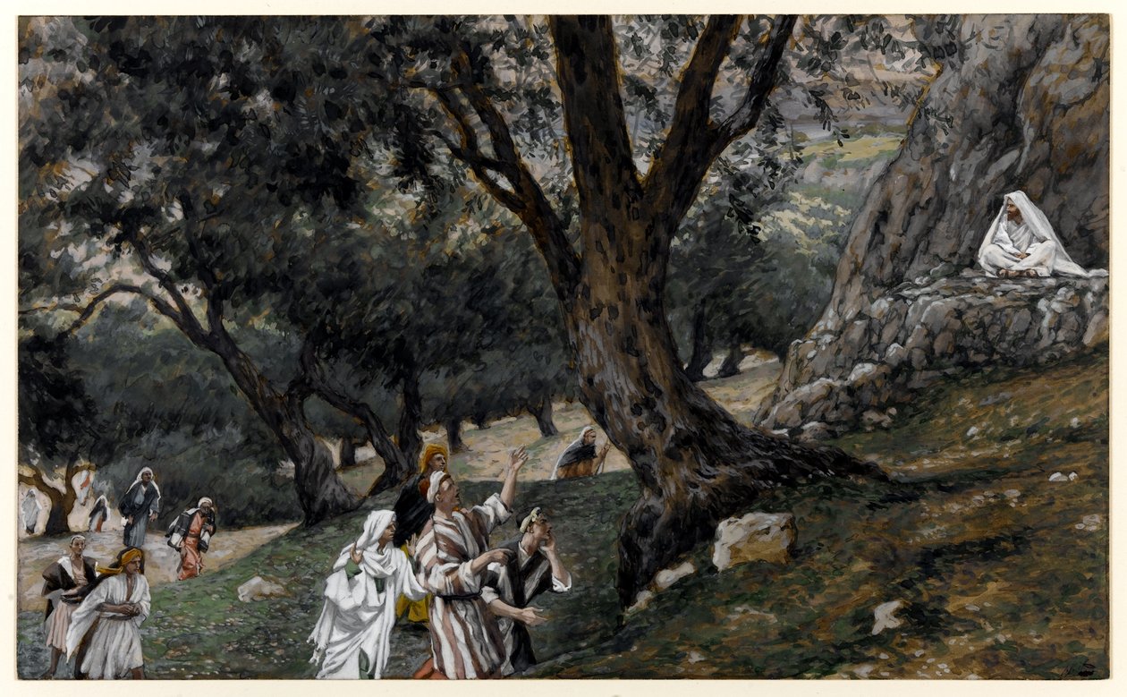Jesus gick ut i en ökenplats, illustration till The Life of Christ, c.1884-96 (wc & gouache på kartong) av James Jacques Joseph Tissot